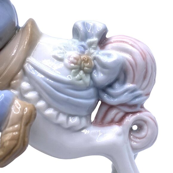 Vintage Paul Sabastian 1991 Porcelain Little Girl Riding White Rocking Horse Fig - Picture 4 of 10